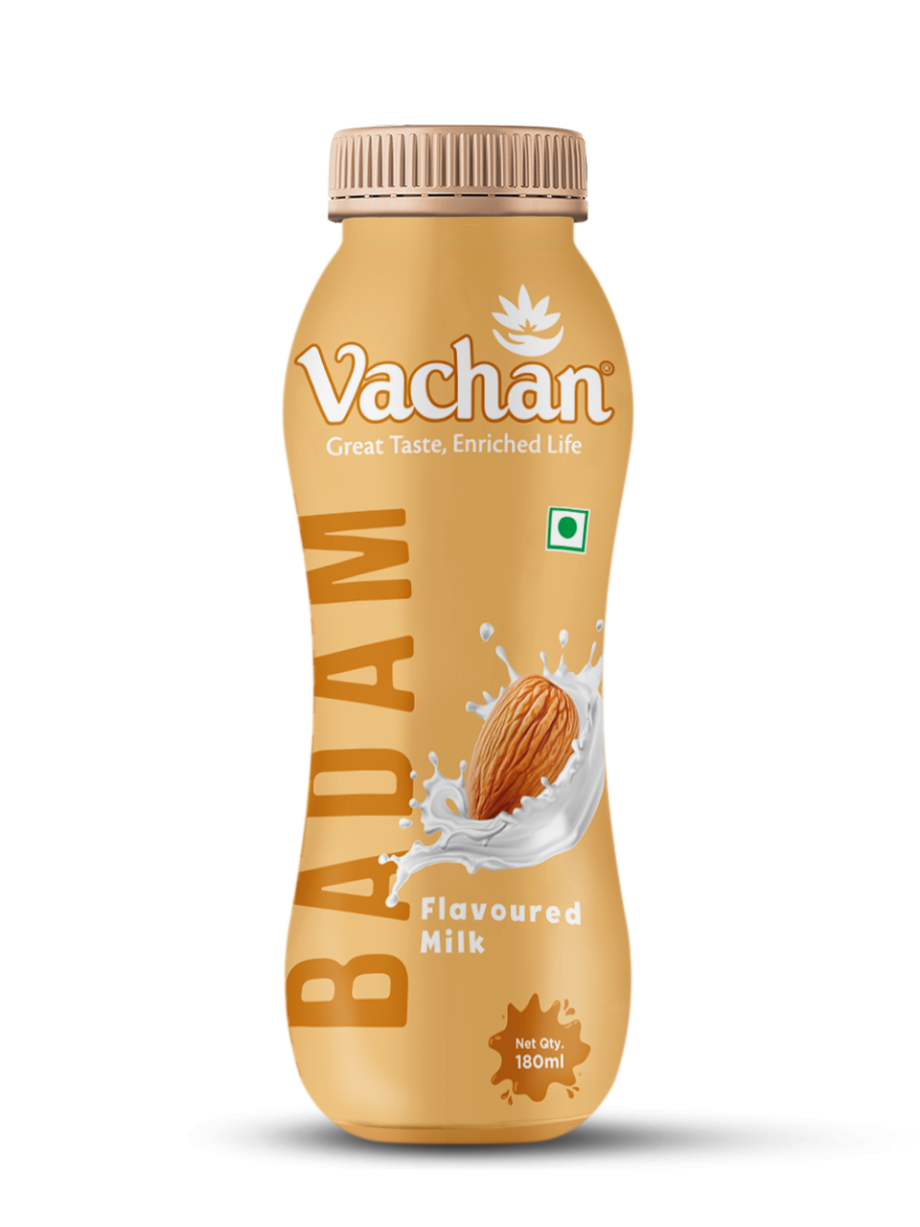 Vachan Flavoured Milk Badam – 180ml (Set of 6 Bottles)